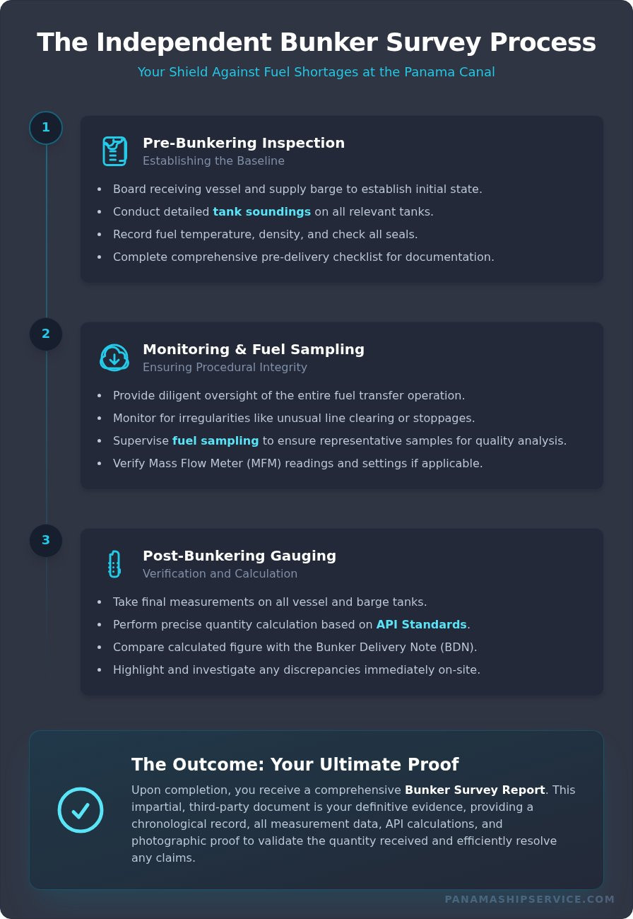 Bunker Survey Panama: Ensuring Accurate Fuel Delivery at the Canal - Infographic