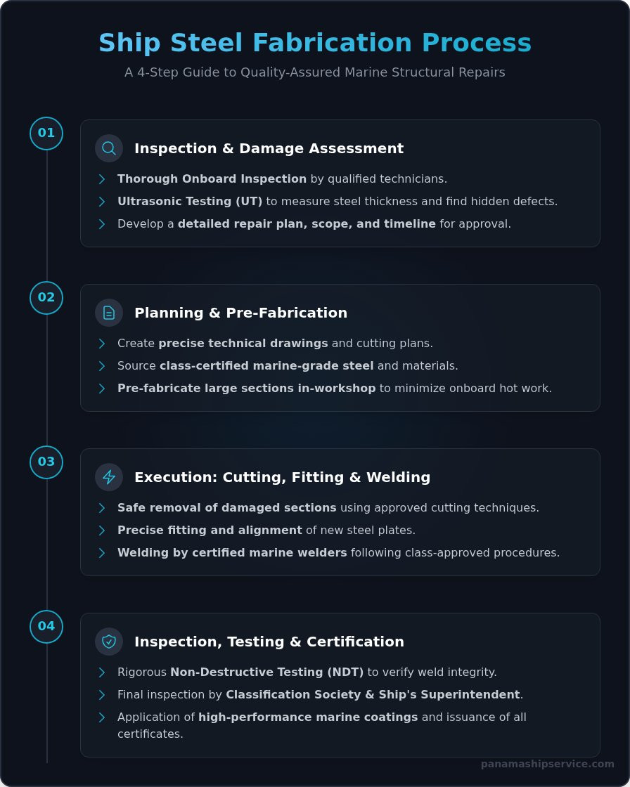 Steel Fabrication for Ships: A Guide to Marine Structural Repairs - Infographic