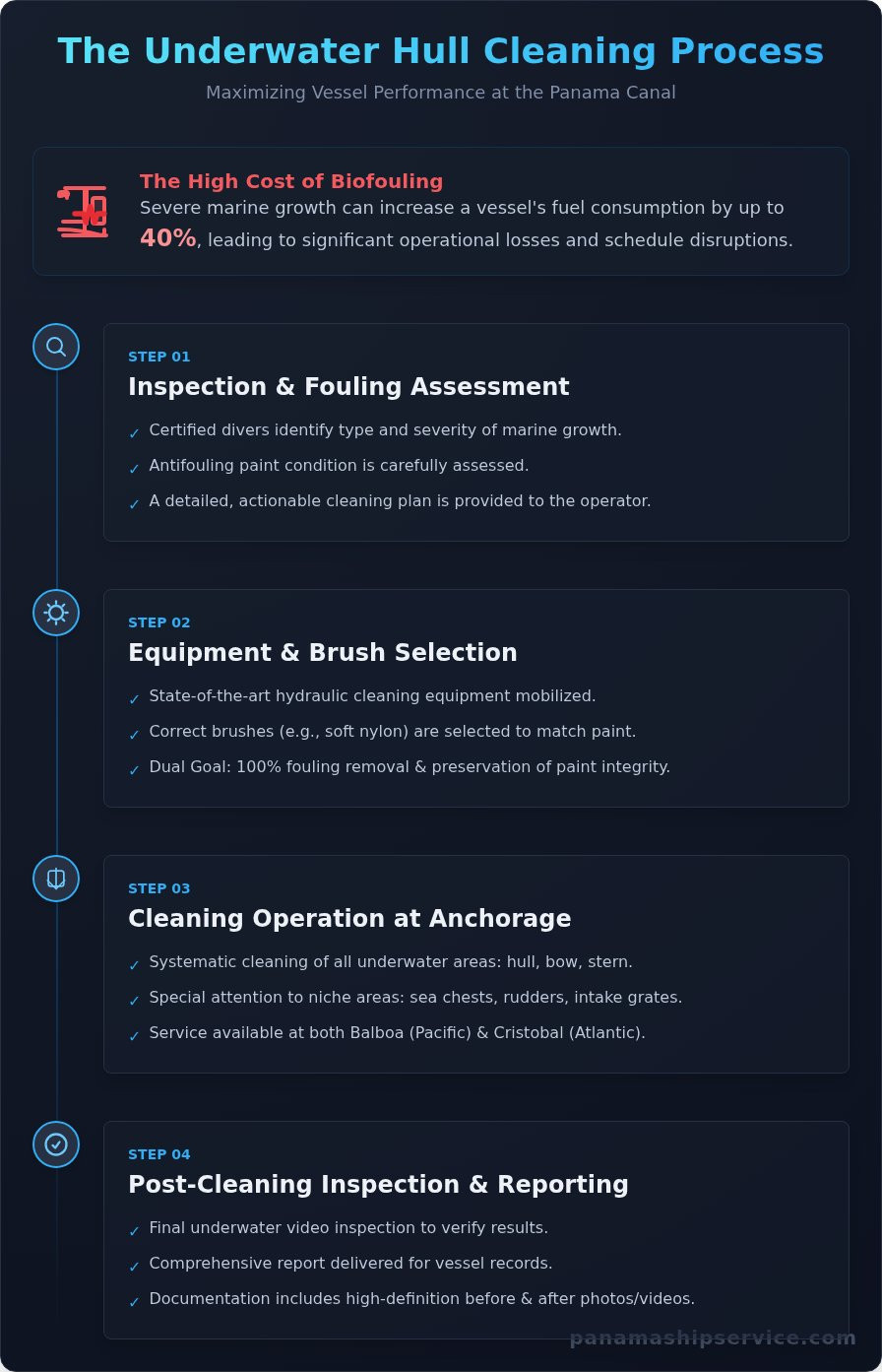 Underwater Hull Cleaning in Panama: A Step-by-Step Guide - Infographic
