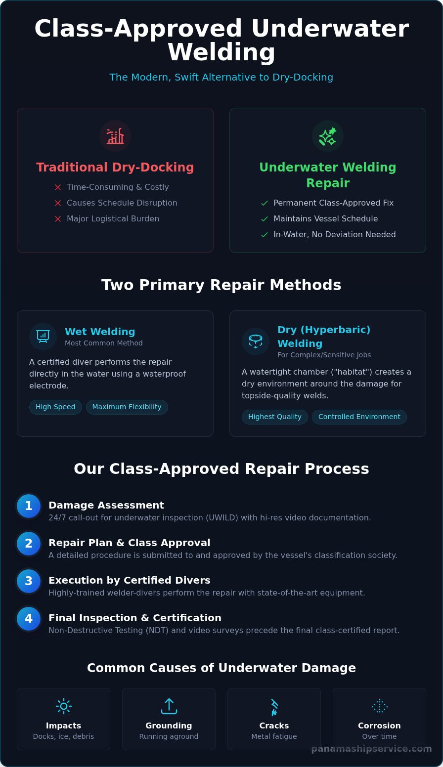 Underwater Welding Repair: A Guide for Vessels at the Panama Canal - Infographic