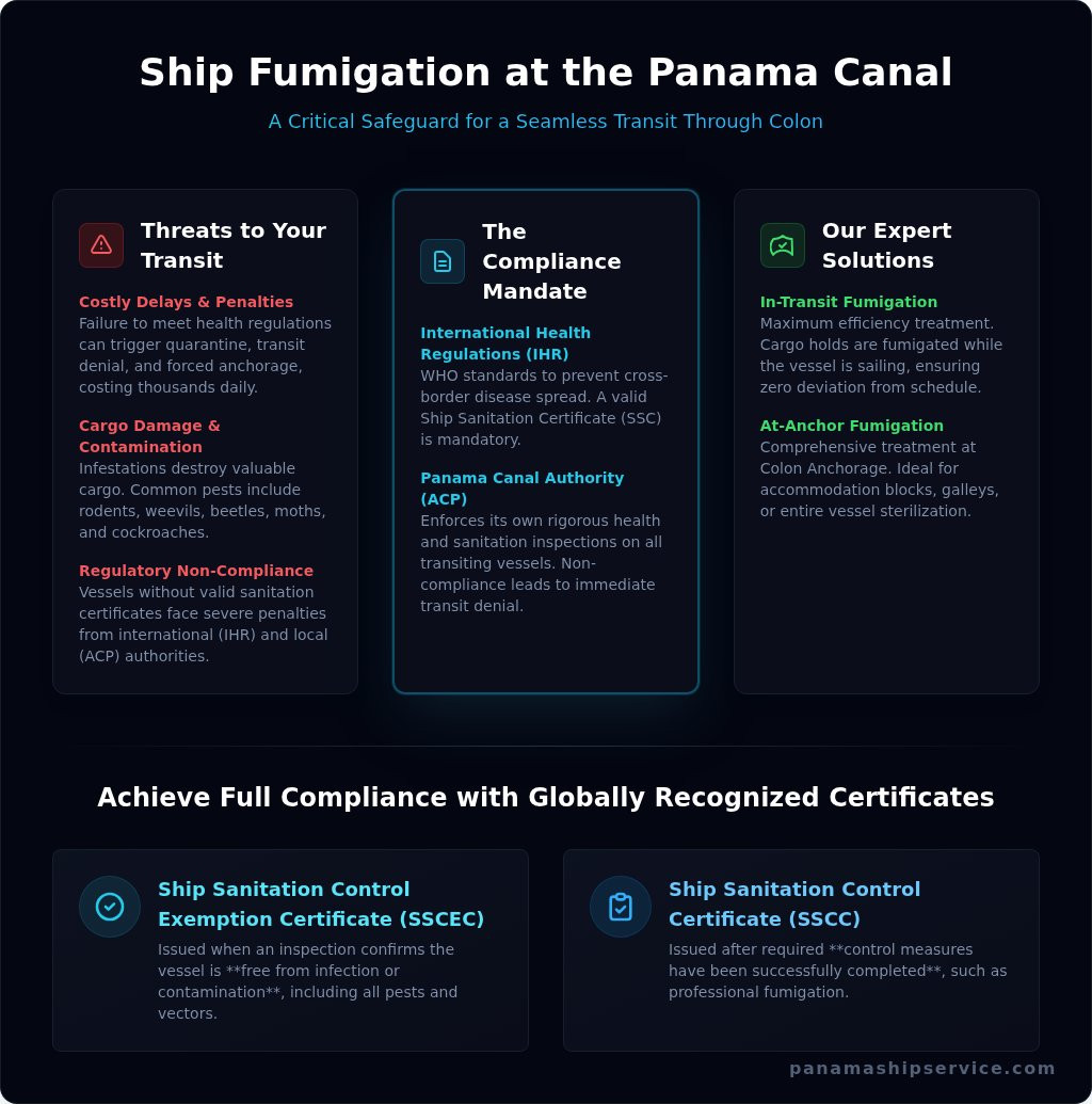 Expert Ship Fumigation Services in Colon, Panama - Infographic