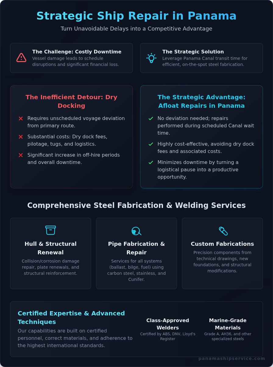 Expert Steel Fabrication for Ships in Panama - Infographic