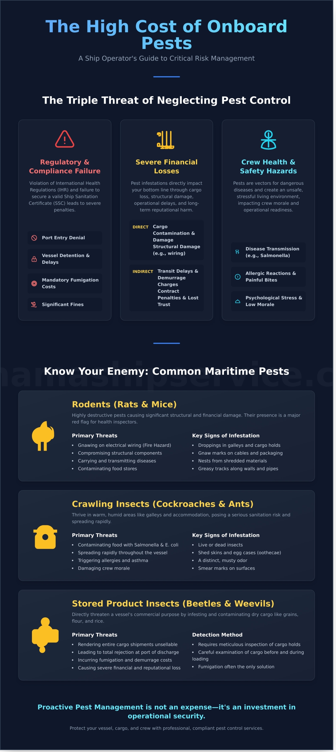 Ship Pest Control Services: The Complete Guide for Vessel Operators - Infographic