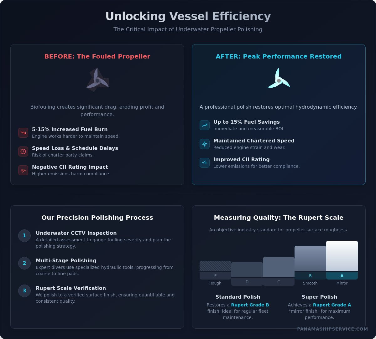 Underwater Propeller Polishing: A Complete Guide to Fuel Efficiency - Infographic