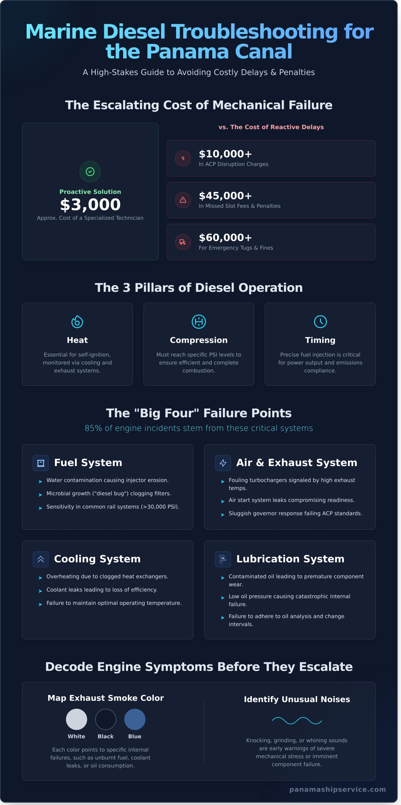 Marine Diesel Engine Troubleshooting: The Professional Mariner’s Guide (2026) - Infographic