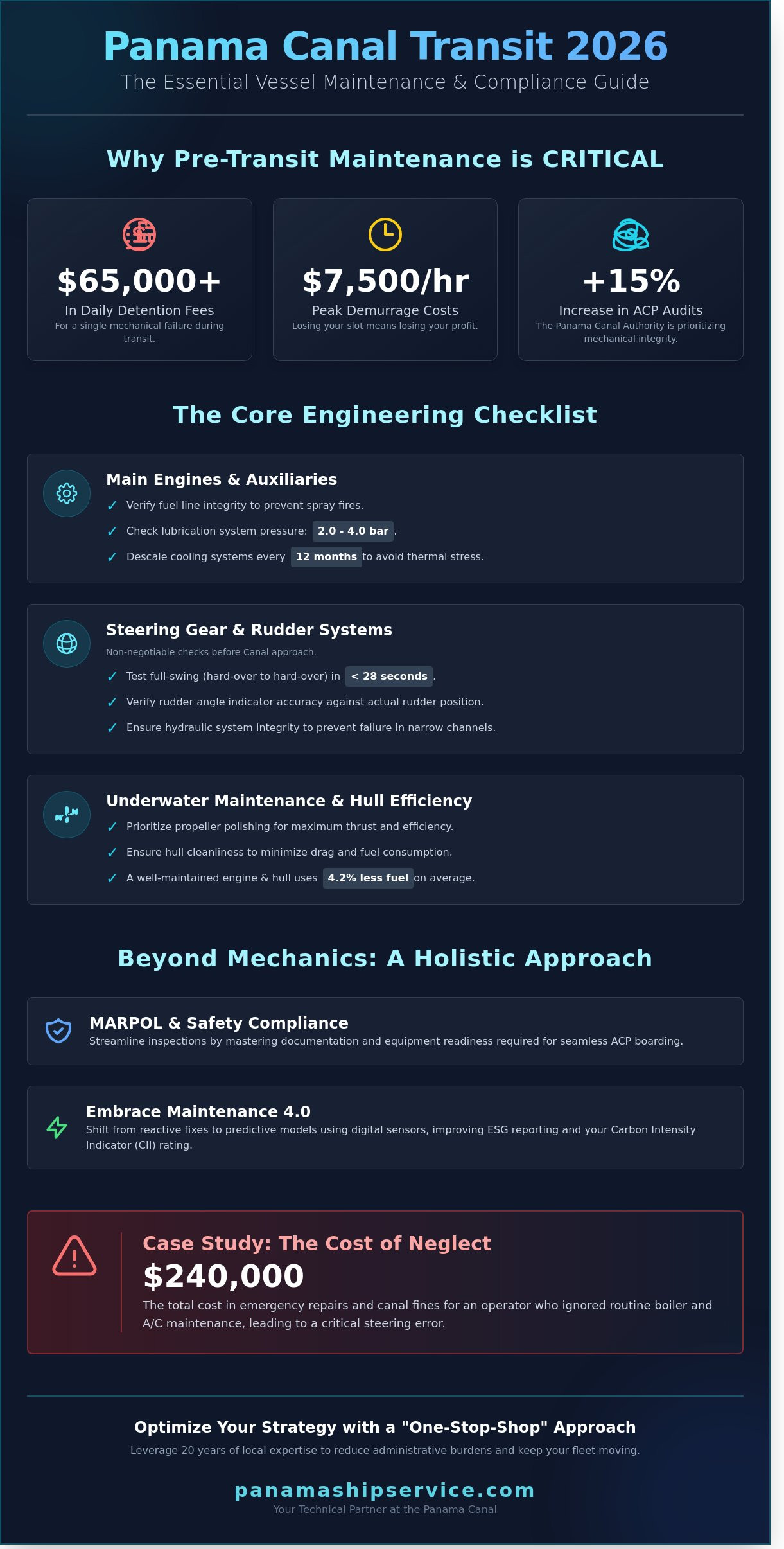 Vessel Maintenance Checklist: The 2026 Guide for Panama Canal Transits - Infographic