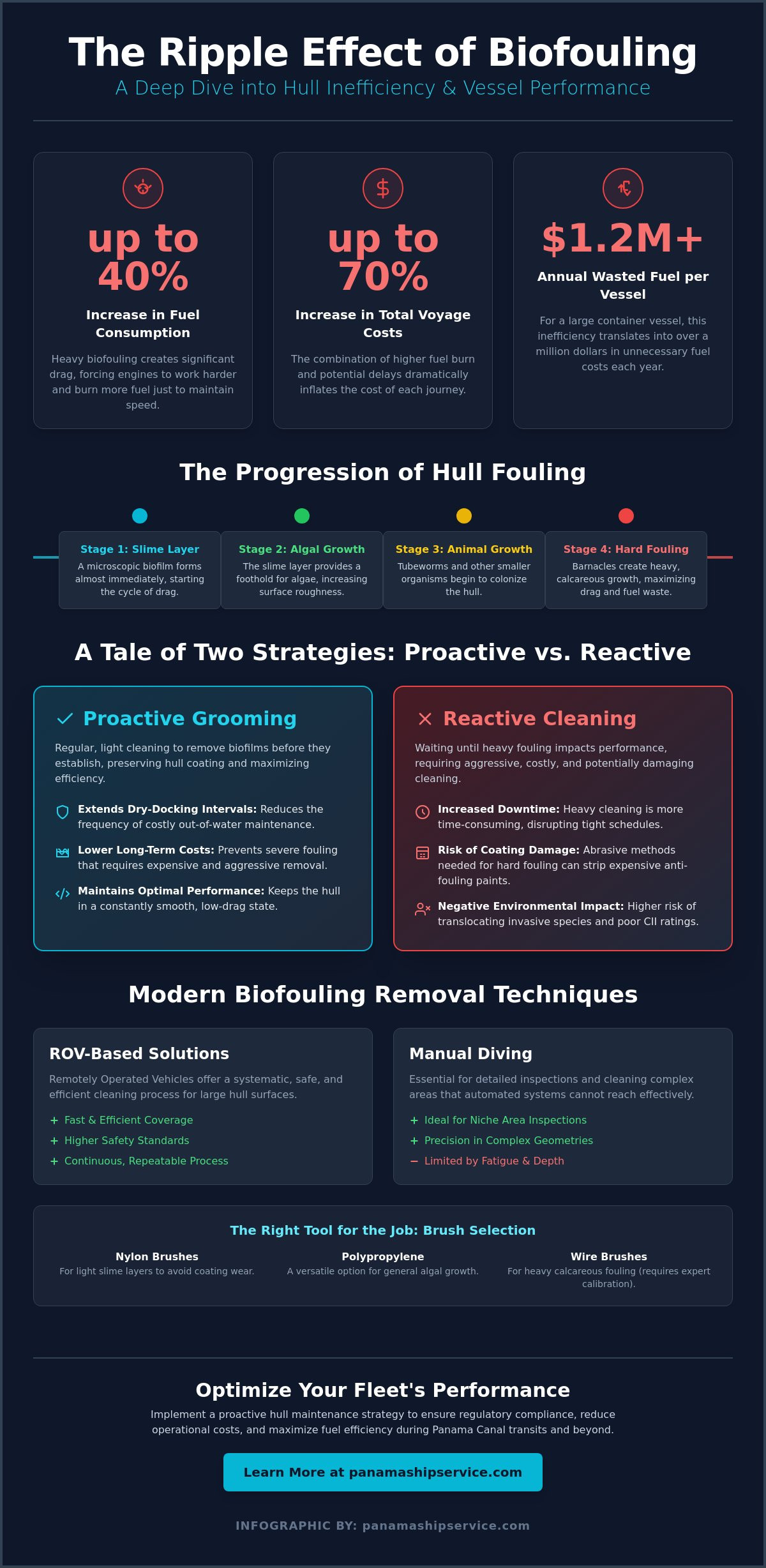 Comprehensive Biofouling Removal Techniques for Modern Maritime Fleets - Infographic